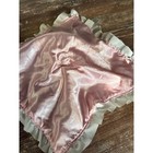 Baby Pink Plush Doll Lovey Security Blanket  too Cute  Embroidered Satin Trim