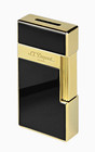 S t  Dupont Biggy Black Lacquer   Gold Lighter  025222 Or 025002  New In Box