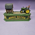 Vintage John Deere Cast Iron Mechanical Bank - Working - Franklin Mint - Rare