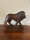 Vintage Hand Carved Solid Wood Lion 10 X 10 Inch