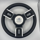 Gussi Italia Black Model 702 Steering Wheel With Keyed Hub   Monterey Boats Logo