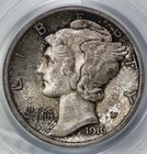 1916 Mercury 10c Silver Dime Pcgs Ms 64 Fb Full Bands