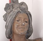 Antique French Art Nouveau Spring Lady Woman Spelter Bust 13 