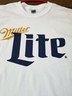 Miller Lite Beer Shirt   Men s Size Large  Heavy Cotton T-shirt   White   New