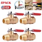 4 Packs 1 4  Male Female Npt Brass Ball Valve Water Air Tank Drain Shut Off Usa