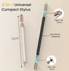 2-in-1 Stylus Pens For Touch Screens  Dual Tips Universal Black Silver