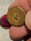 Vintage Ruby Red Rhinestone Buttons   Brass-tone Metal Shank Backs  Set Of 4