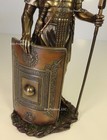 Ancient Times Roman Legion Soldier Javelin Rectangle Shield Statue Bronze Color