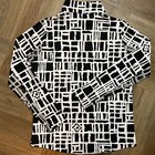 Ibkul Women s Quarter Zip Golf Top Long Sleeve Black White Geometric Print Shirt