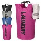 90l Large Laundry Basket Waterproof Dirty Clothes Hamper For Laundry Collapsible