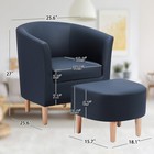 Livingroom Armchair With Ottoman Lazy Single Sofa Modern Faux Leather Couch Usa
