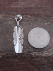 Native American Indian Sterling Silver Feather Pendant By Davis