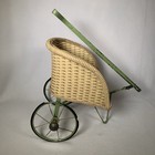 Antique Wicker Baby Doll Carriage Pram Stroller Buggy Pull Toy