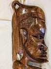 African Carved Wood Tribal  Wall Mask - Large 32 x11 x3 