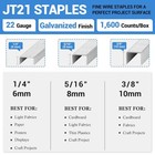 Meite Jt21 Staples 22ga 7 16  Crown Galvanized Fine Wire Upholstery Staples