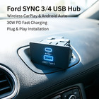 Wireless Carplay For Ford Mustang Shelby 2015-2023 Sync3 4 Usb Hub Pulg   Play