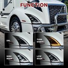 Headlights For Vnl300-860 Vnr400-640 2018-2024 Dualbeam Anim Amber T s 1pair