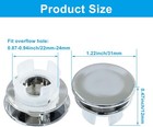 Waziaqoc 4 Pack Sink Basin Overflow Trim Ring Solid Brass Bathroom Silver 