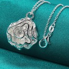 4pcs Hot 925 Sterling Silver Rose Flower Necklace Bracelet Earring Ring Set