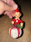 Vintage Josef Originals Pixie Elf Wrapping Present Japan Ceramic Christmas Rare