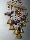 Wooden Wall Hanging Decor With Birds And Bells - Bright Eye-catching Colours