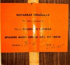Vintage Spanish Marca Francisco Tarrega Guitar - Model 3-r  Serial 6-15-75