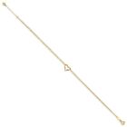 14k Yellow Gold Double Strand Heart 10in Plus 1in Ext  Anklet 0 95g For Mom