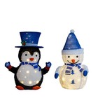 Christmas Plush Penguin And Snowman For In outdoor Decorations W  Led Light