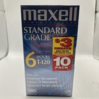New Maxell T-120 Standard Grade 6-hour Blank Vhs Vcr Tapes  sealed 10-pack
