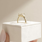 3 Ct Three Stone Emerald Cut Moissanite Proposal Gift Ring 18k Solid Gold Plated