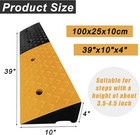2pcs Rubber Curb Ramp 4  Rise Heavy Duty Driveway Ramp For Sidewalk 39 l X 10 w