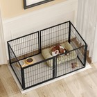 48  Large Dog Cage Kennel With Top Indoor Playpen Black Freeship