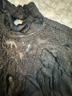 Antique 1900s Edwardian Victorian Black Silk Mourning Bodice Soutache Lace As Is