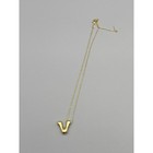 Gold Plated Color Chunky Balloon Bubble Initial Letter V Pendant Choker Necklace