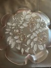 Mikasa Walther Rosella Pink Frosted Leaves And Flowers Platter