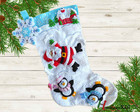 New Finished Bucilla Christmas Stocking - Santa Snow Angel Friends - Handmade