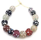 14 Antique Venetian Skunk Wound Glass African Trade Beads- 1999