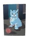 Vintage 1950   s Kitten Cat Paint By Number Art Set Of 2 Unframed