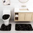 4pcs Shower Curtain Sets Black And Gold Marble Bathroom Sets With Shower Curtain