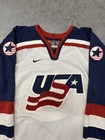 Nike Team Usa Authentic White 1998 Olympic Hockey Jersey - Size Large 