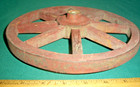 Antique Vintage Wooden Spoke 9      Wheel Metal Rim Toy Wagon  Baby Buggy