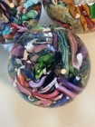 Lot Of 3 Multicolor Swirl Art Glass Marbles Dichroic Spheres Signed Doug Sweet 