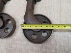 Vtg Antique Pair Swivel Cast Iron Factory Industrial Caster Railroad Cart Wheels