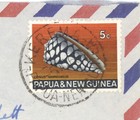 1960s Papua New Guinea Airmail Cover 5c Conus Shell Christmas Seal Lae