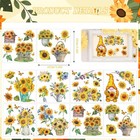 Sunflower Rub On Transfers For Crafts - 12 Sheets Floral Butterfly Rub On Transf