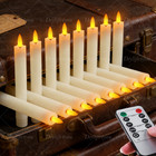 6pcs Flickering Flameless Led Taper Candles Light   Holders Timer Remote Control
