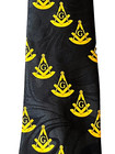 Masonic Black Gold Past Master Necktie With Square Freemason Fraternity New 