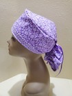Hibiscus Flowers Purple Women s Ponytail Surgical Scrub Hat cap Handmade