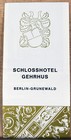 Vintage Brochure   Price List Berlin Hotel Schlosshotel Gehrhus Grunewald