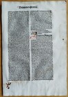 Original Rubricated Incunable Leaf J  Guallensis Summa Strasbourg  g  - 1489
